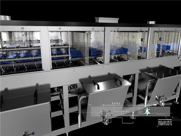 洗箱機(jī)，洗筐機(jī)，食品筐洗箱機(jī)，周轉(zhuǎn)箱清洗機(jī)，大型效率高洗箱機(jī)